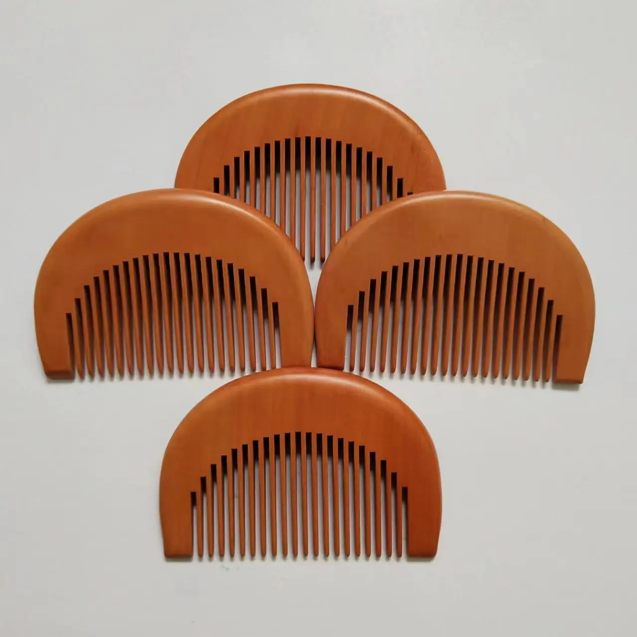Custom Logo Promotion Korean Girl Pocket Peach Wood Hair Combs