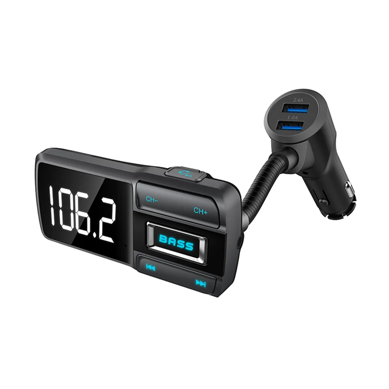 
Bluetooth Handsfree Car Kit FM Dual Transmitter USB 5V 3.4A Car Charging vehicle FM Modulator 