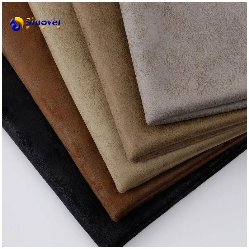 100% polyester faux leather Weft suede upholstery fabric for