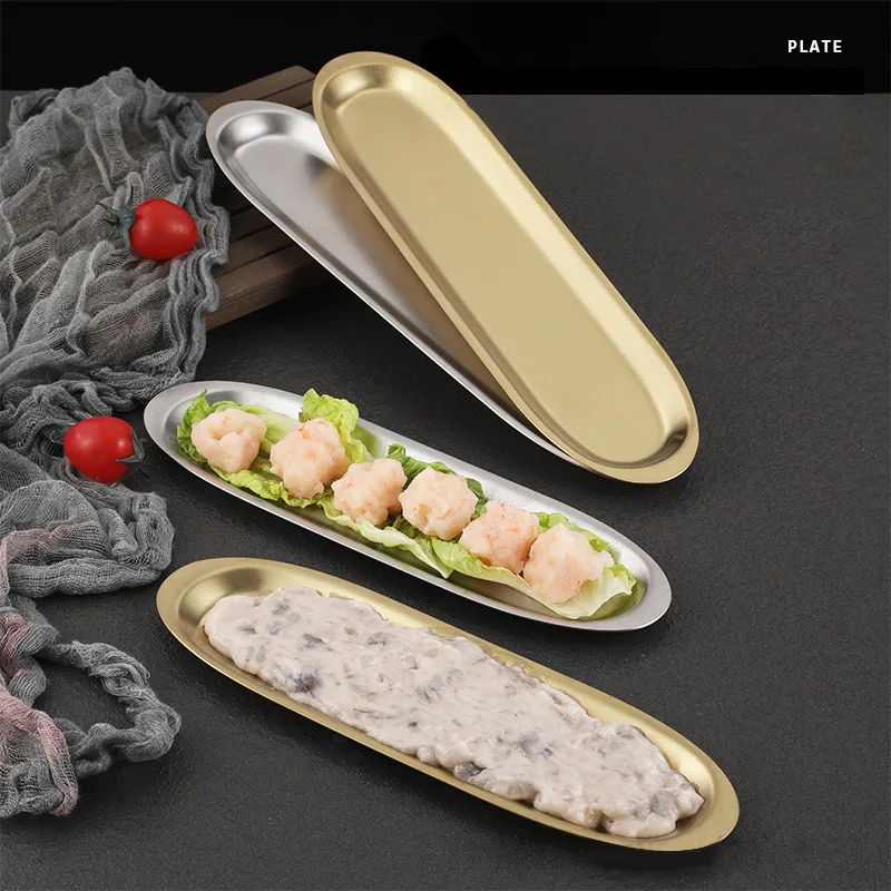 High Quality Long-Lasting Korean Corrosion-Resistant Metal Plates Eco-Friendly Sustainable Polished Plate Dishes for Food Use