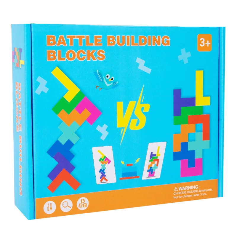 Wooden Two-player Battle Game Building Blocks Parent-child Interactive Thinking Logic Training Board Game toy for children