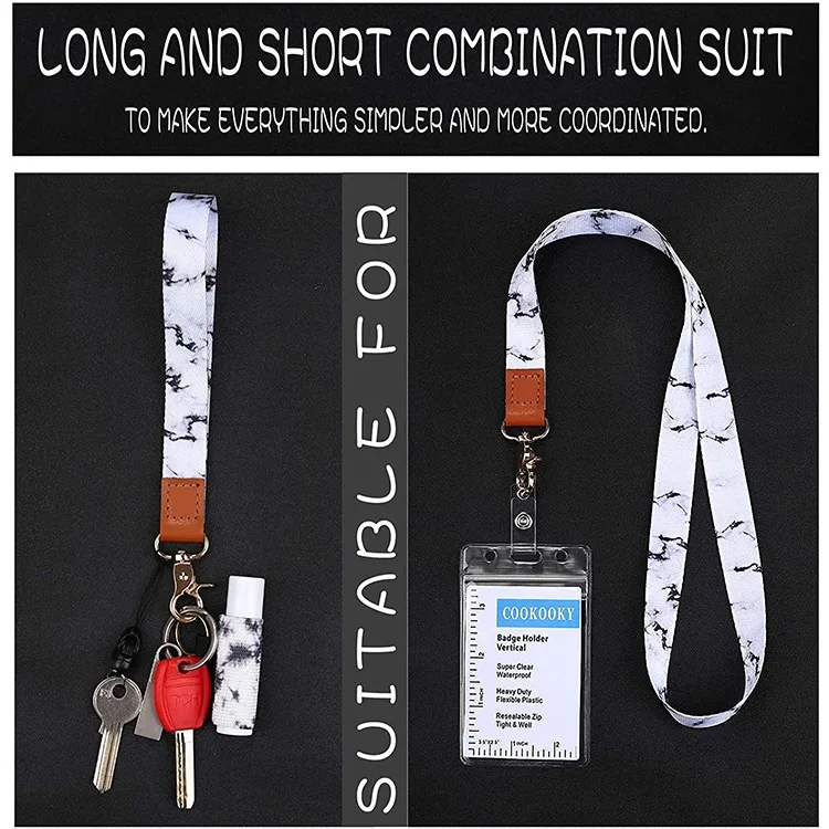 Custom Sublimation Wallet Phone Key Card Holder Short Wrist Keychain Strap Custom Leather Key Lanyard Short Lanyard