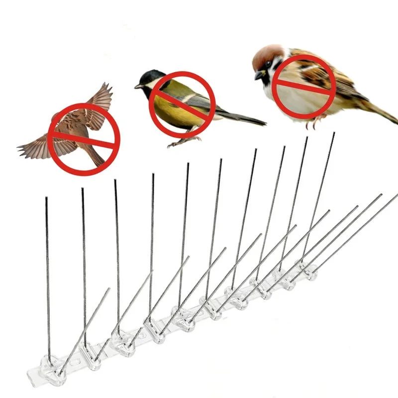 50cm Stainless Steel Bird Repellent Devices 20 Deterrent Spikes Birds Squirrels Solid Plastic Farms Roofs Box bird spikes