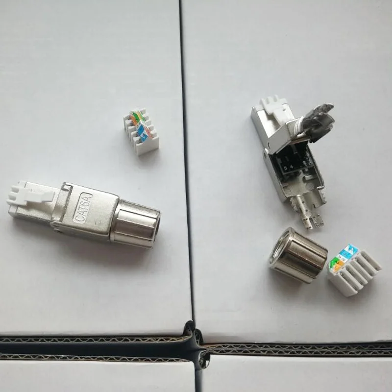 Разъем cat.6A STP RJ45 8p8c без инструментов штекер разъем cat6A полевое соединение модульная штепсельная вилка оптовая