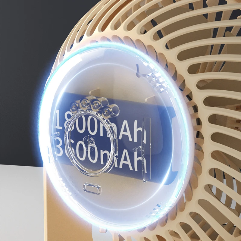 Customized OEM USB Table Fan 360 Degree Rotatable Fan With 4 Speeds Wind Type-C Chargeable Fan