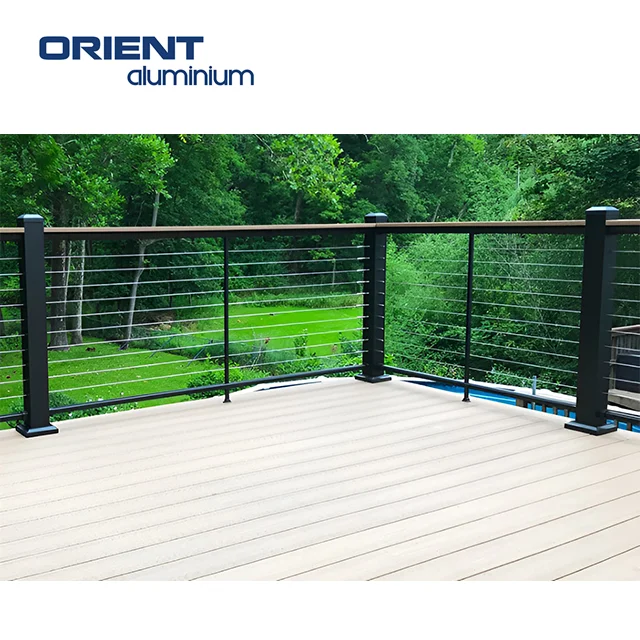Cheap Price Wire Rope Cable Railing Stainless Steel 316 Stairs Baluster Railing Aluminium Handrail