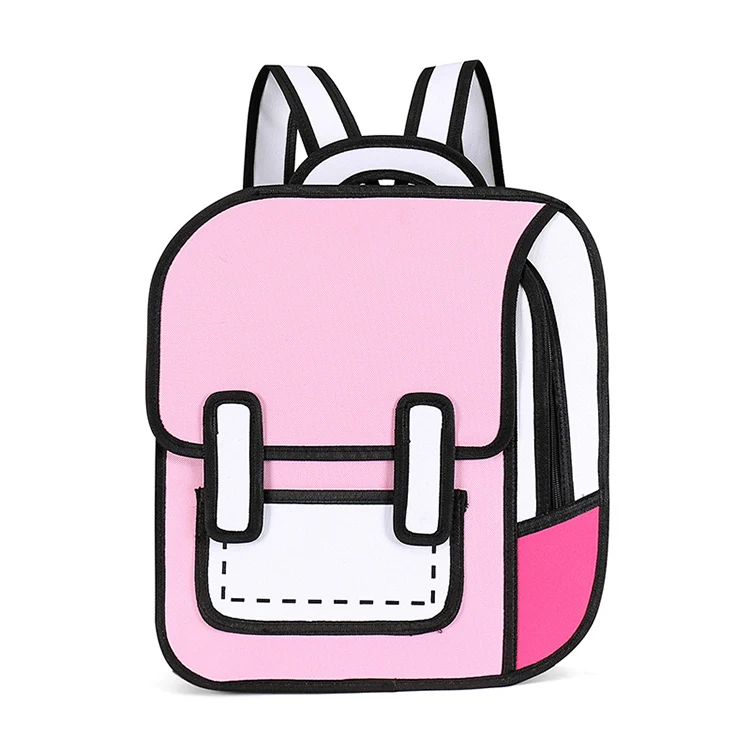 Boys Girls Primary Satchel 2D Drawing Kids School Bag Children Backpack Teenager Student Unisex Cartoon Waterproof Polyester