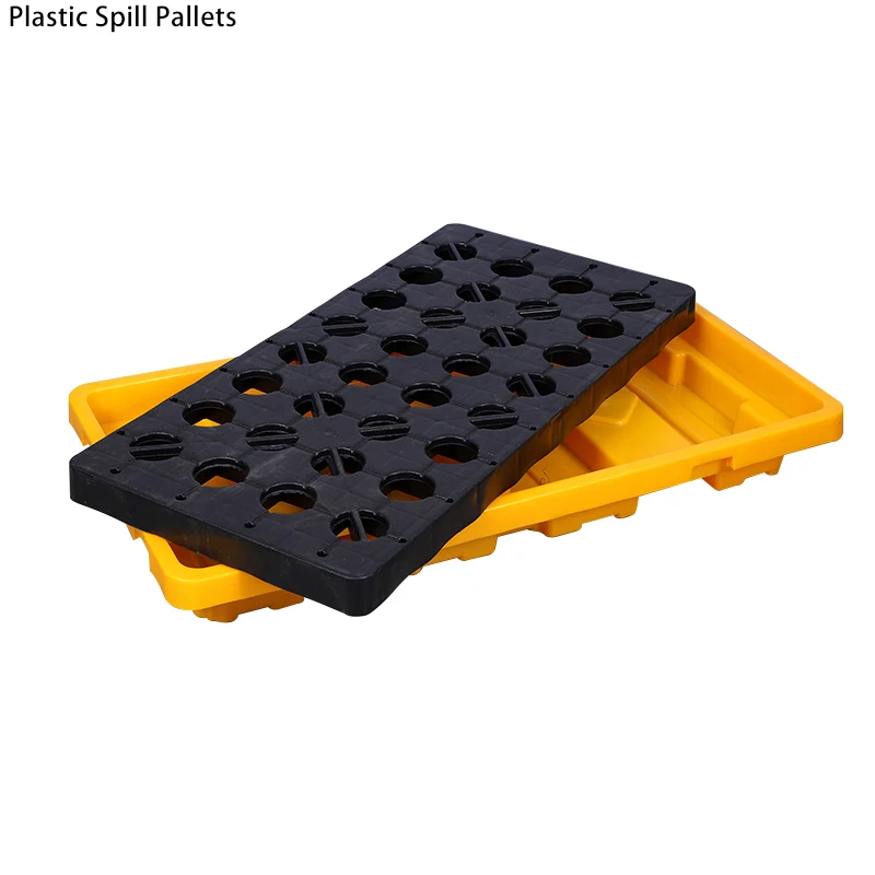 Factory Wholesale Heavy duty 2 Drums Spill plastic pallet for petroleum Industry For Sale Heavy Duty Oil Use Spill Pallet