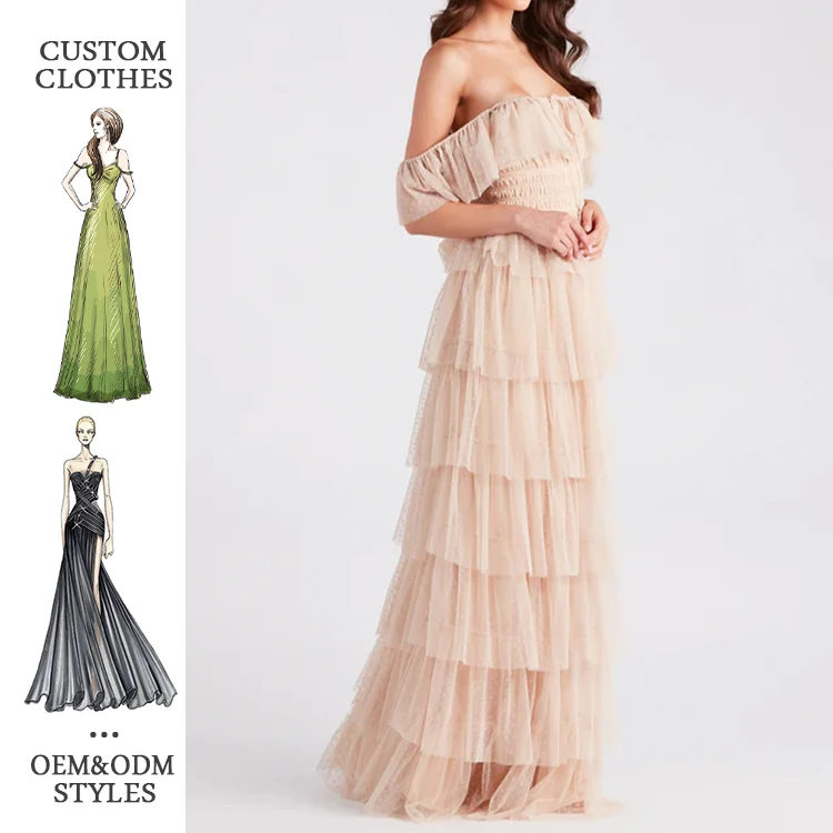 Custom Lace Princess Puffy Dinner Birthday Dresses Women Elegant Mesh Dress Party Club Evening Dress 2024