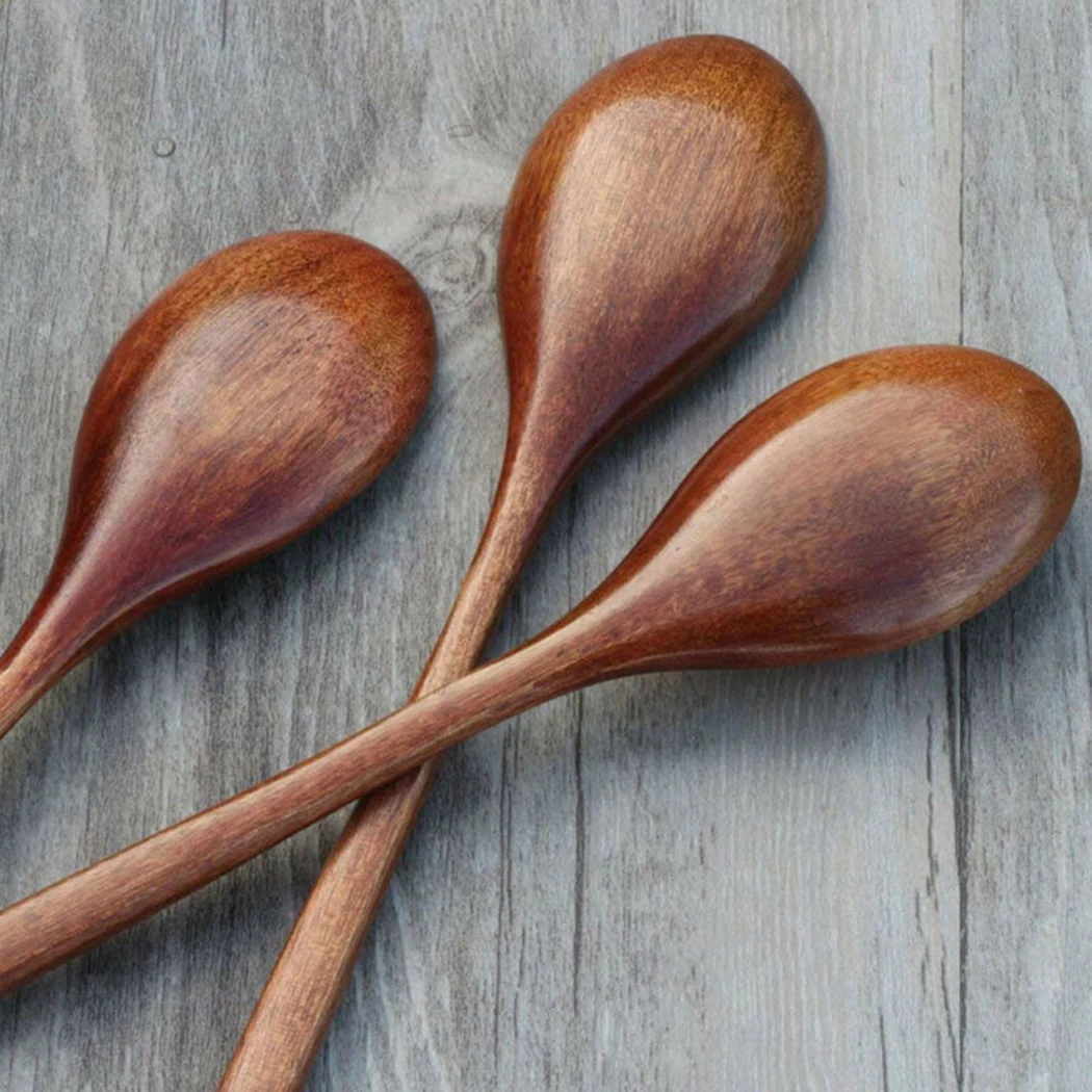 Wooden Spoon Bamboo Kitchen Natural Wood Soup Tableware Cooking Honey Bamboo Coffee Spoon Mixing Spoon