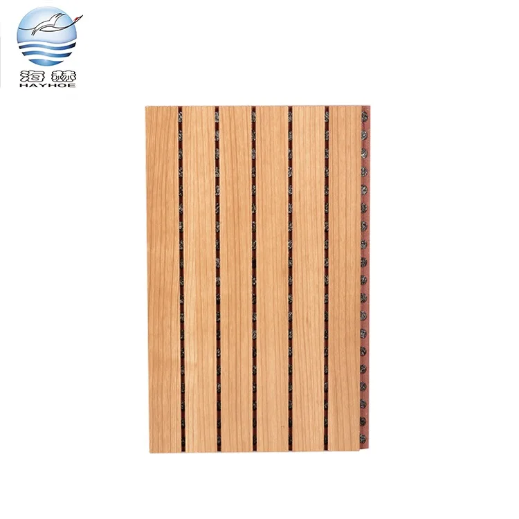 High sound absorption coefficient perforated sound insulation board grooved wall acoustic panel for conference hall