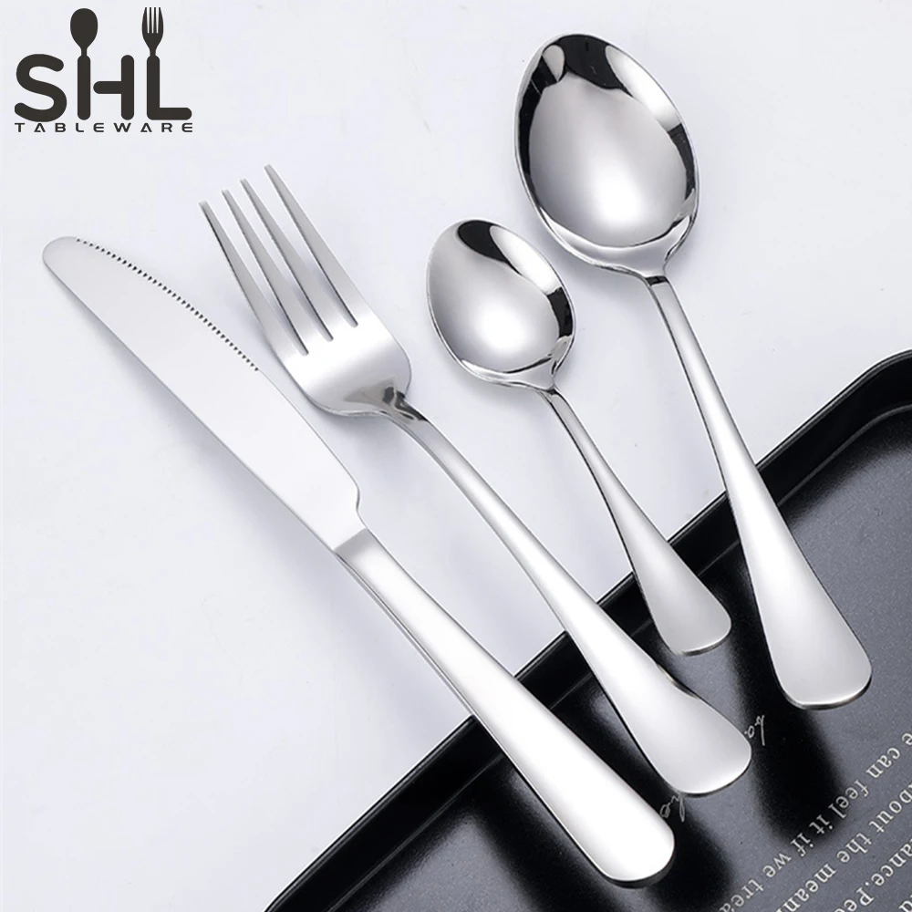 Modern restaurant spoon and fork set table spoons stainless steel cutlery