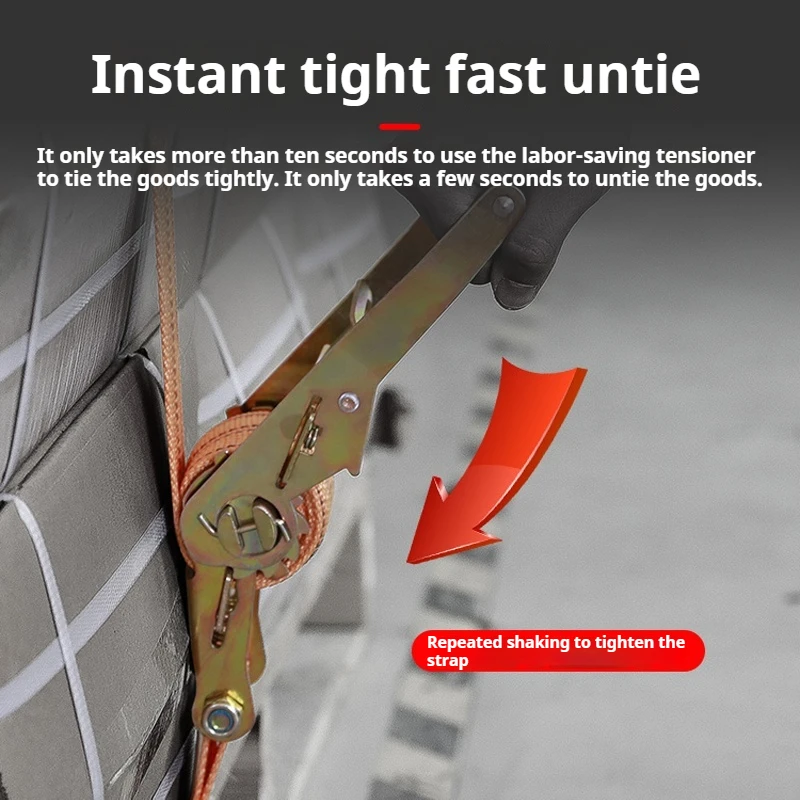 Factory Direct Winch Strap Cargo Lashing Belt Ratchet Tie J Hook S Hook End Polyester carbon steel tensioner