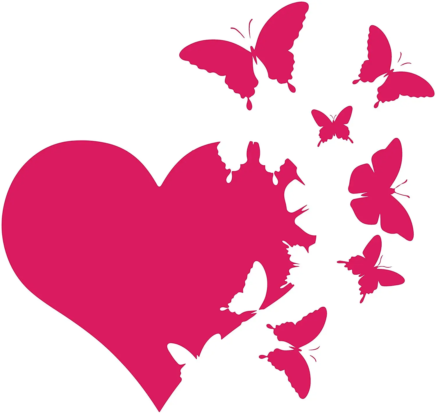 Custom Waterproof Heart with Butterflies Flying Away Vinyl Decal Sticker Car Window Bumper stickers
