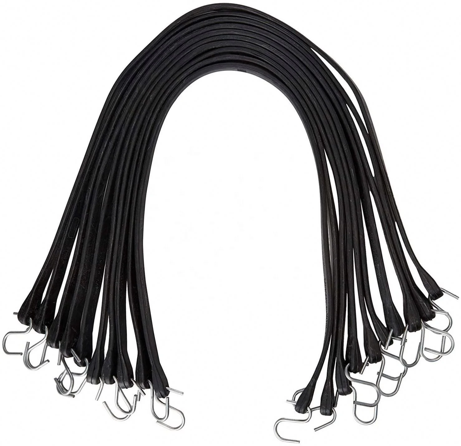 Rubber Tarp Straps 31 Inch Heavy-Duty Natural Rubber Bungee Cords with Hooks