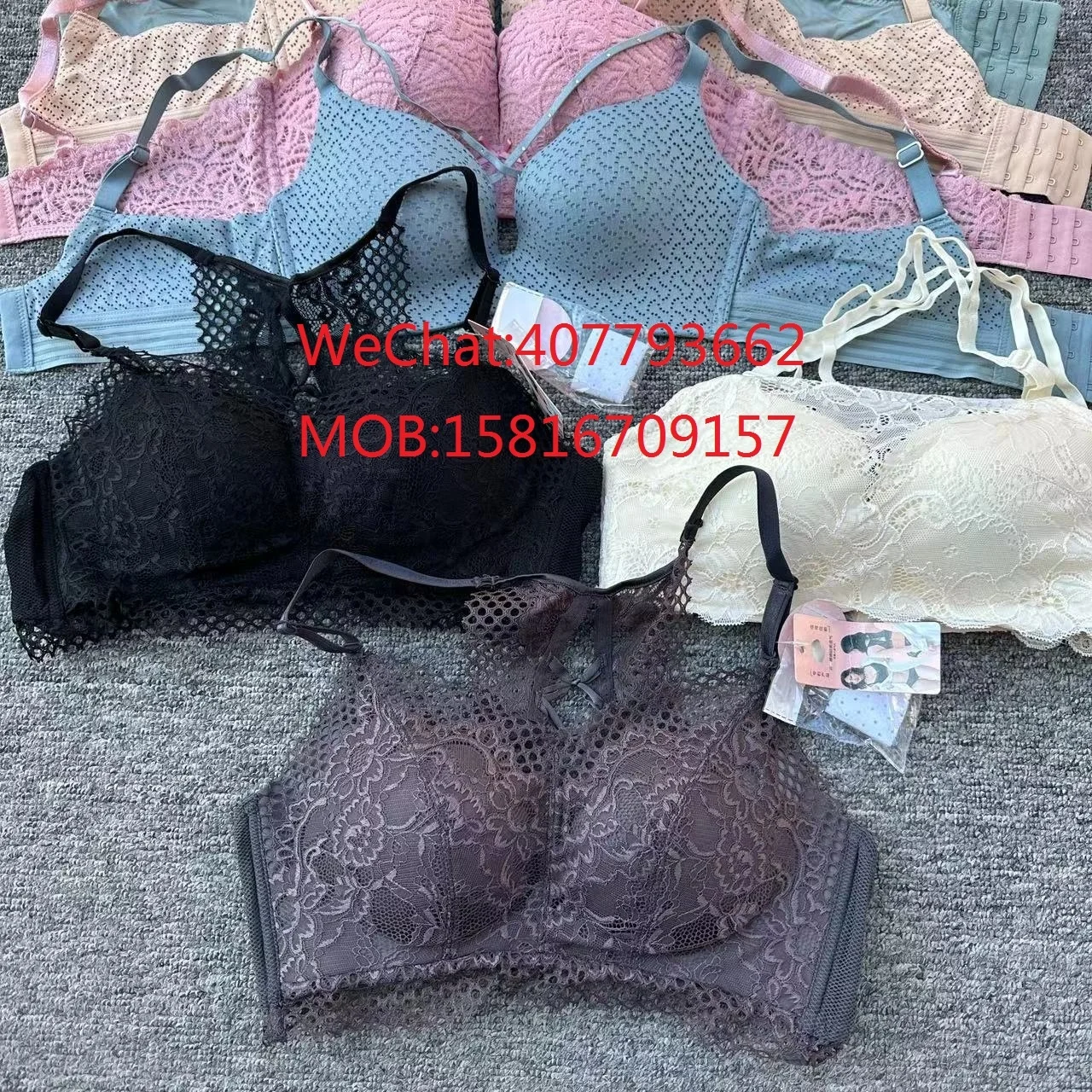 Factory direct selling of cheap fashion bras stock lot clear global trade through Internet website Venezuela Armenia etc.market
