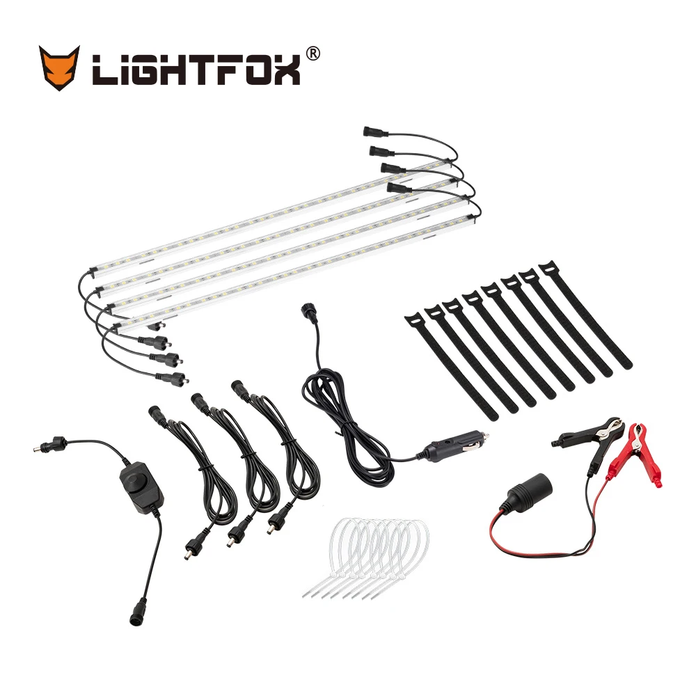 LIGHTFOX 4xStrip Bar Aluminium Waterproof Tent Boat Caravan 4x4 12V Camping LED Strip Light