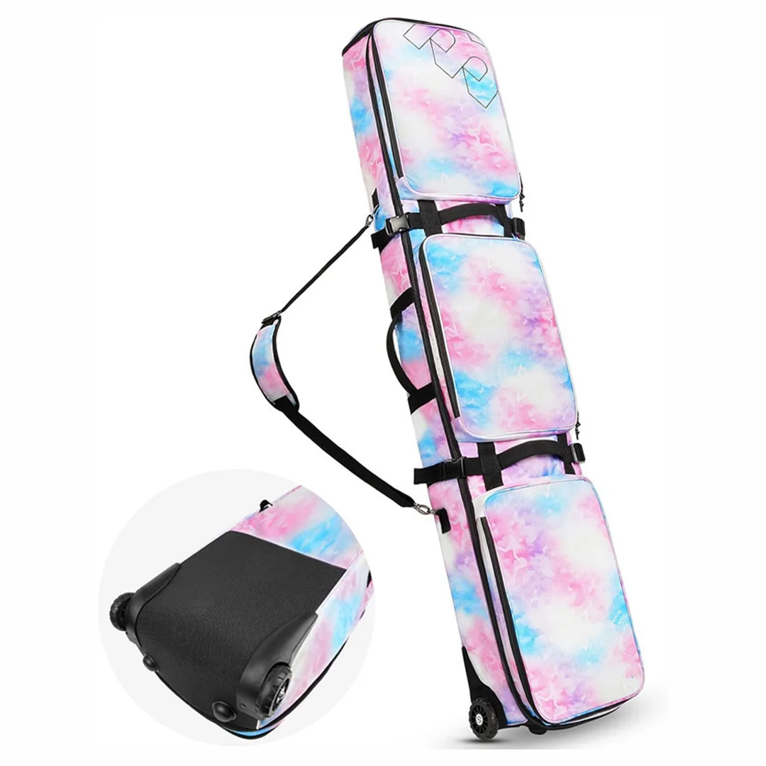 Customised Ski and Snowboard Bags with Wheels Waterproof Rolling Board for Adult Flight Air Travel