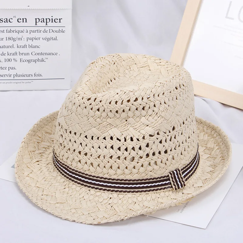 2022 Summer Lafite Straw Hat For Women Fresh Sunshade Sunhat Hollow Brim Adjustable Panama Hats Straw Fedora Beach Decorated