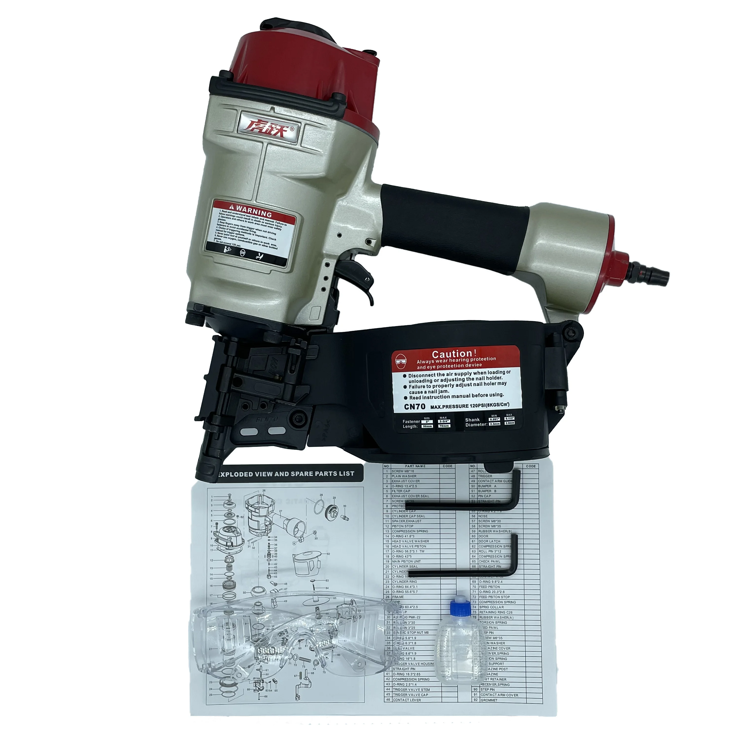 
Good balanced and powerful industrial pneumatic coil nailer Huyue CN70 coil nailer 