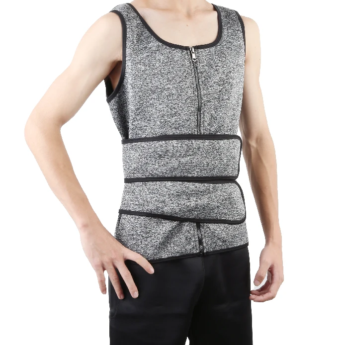 Men Neoprene Zipper Corset Trainer Vest Men Corset Body Shaper Shapewear Sweat Rubber Corset