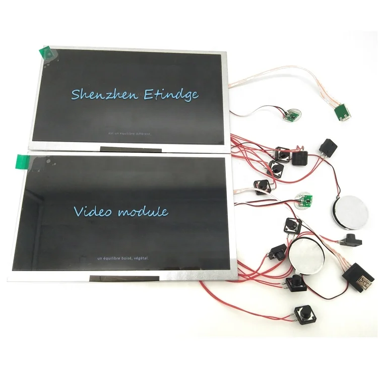 2.4/2.8/4/4.3/5/7/10.1 Inch Lcd TFT Screen Video Module for Video Brochure Greeting Card with Button EVA Foam