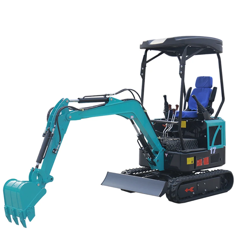 Home Use Towable Backhoe Kubota Engine Excavator Mini 1.7ton 2 Ton Mini Excavator Mower for Side Swing Function