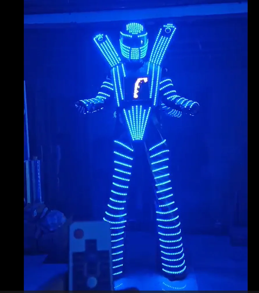 LED jumping suit stilt walker Future Show event party LED universoul circus stilt walkers dance led robot costume