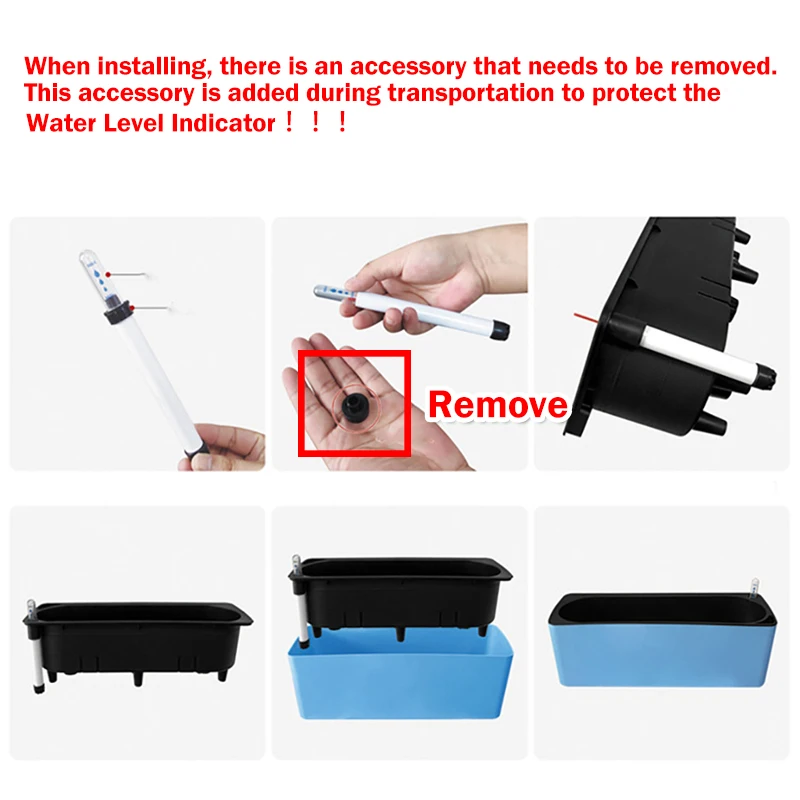 Automatic Self-Watering Potted Plant Flower Pot with Water Level Indicator Desktop Rectangular Planter for Balcony Office Decor