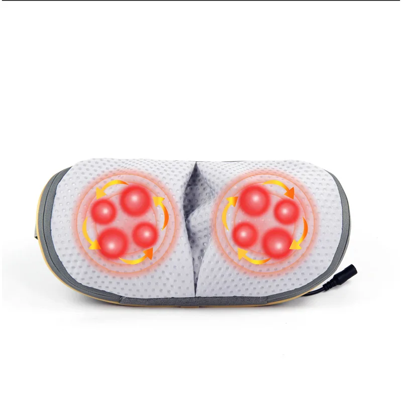 3D swing Electric Heating Kneading Shiatsu Neck Travel Cervical Waist Back Massage Pillow For Sofa And Chair Car