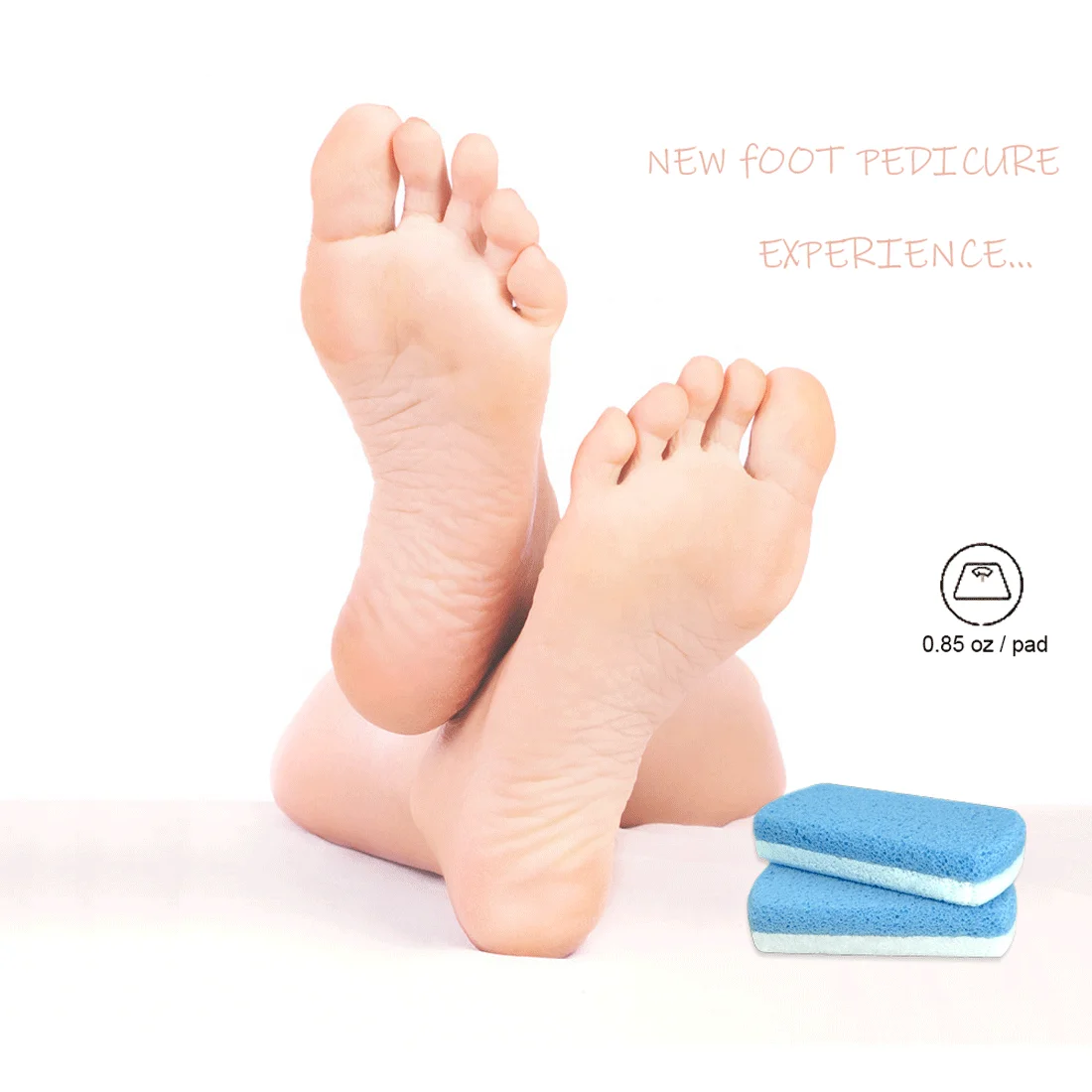 Double Sided Pumice Stone Feet Hard Skin 100% Siliglass Callus Remover Exfoliates Feets Smooths Skin