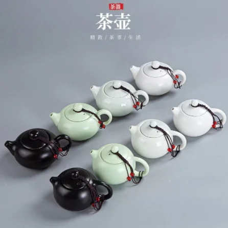 ceramic portable easy take teapot set 3 colors in simple gift box package two persons usage handmade gift teapot sets