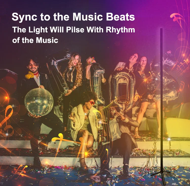 Modern bedroom black led simple RGB floor light color changing minimum corner stand smallest corner floor lamp