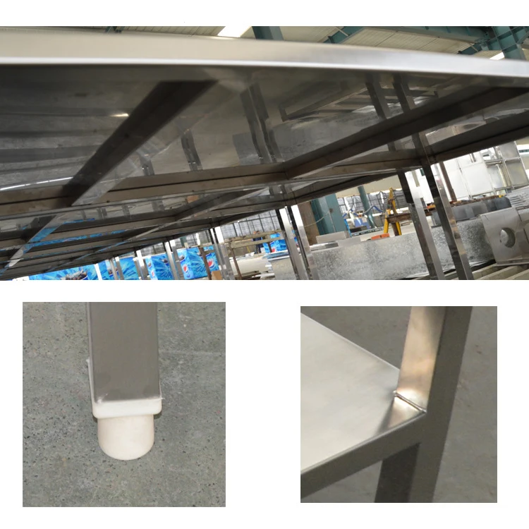 Food preparation work table fish cleaning stainless steel work bench 201/304 worktables