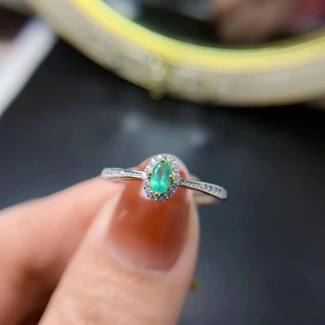 Hot Sell New Design Emerald 5925 Gold Wedding Engravable Silver Diamond Ring