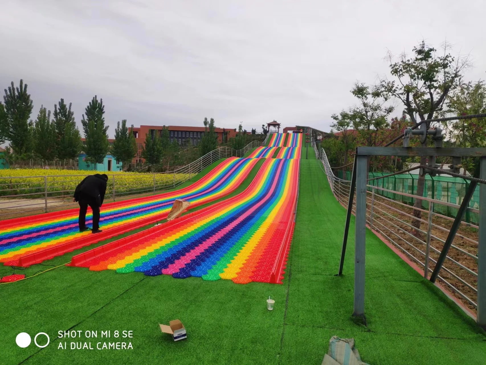 RainbowSlide открытый пластиковый парк развлечений весело и красочные развлечения
