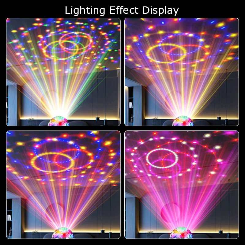 9 Colors Dj Sound Activated Rotating Led Party Lights Blue Tooth Disco Ball Lights With Remote Control