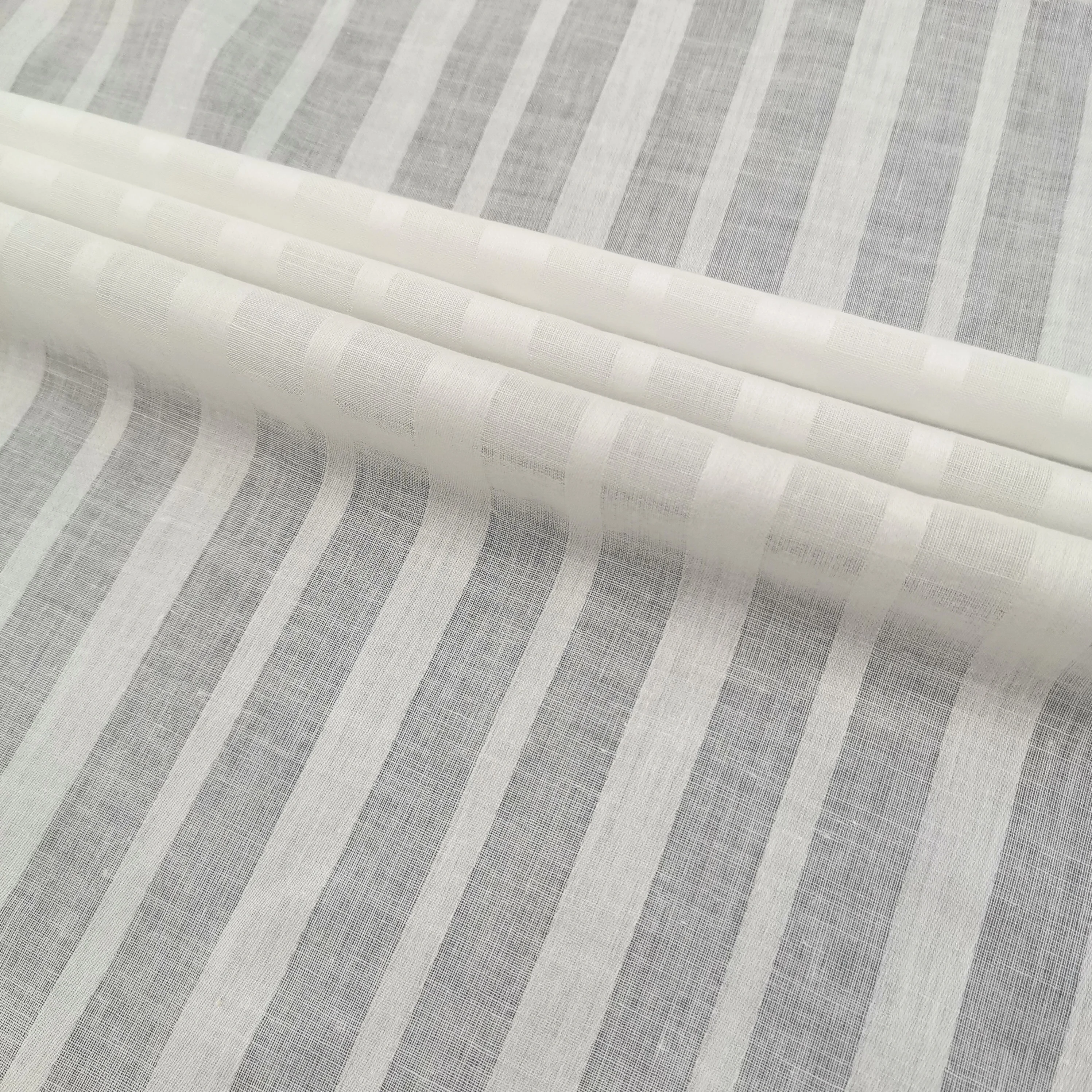 SISITEX Cotton vertical stripe jacquard fabric for summer short sleeve shirt dress breathable sun protection fabric SS18538