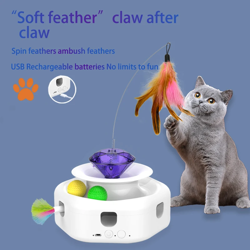 4 in 1 Smart Dancing Cat Toy Funny Butterfly Pet Interactive & Movement Toy for Cats