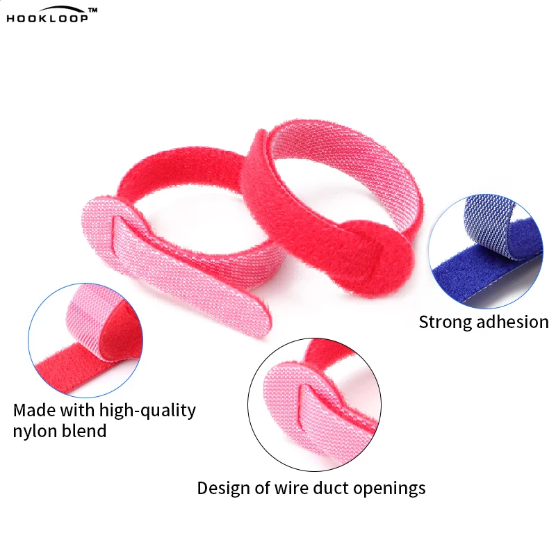 Factory Free Samples Hook And Loop Cable Ties Multi-Purpose Self-Locking Nylon Cable Ties for Home Office Garden Workshop