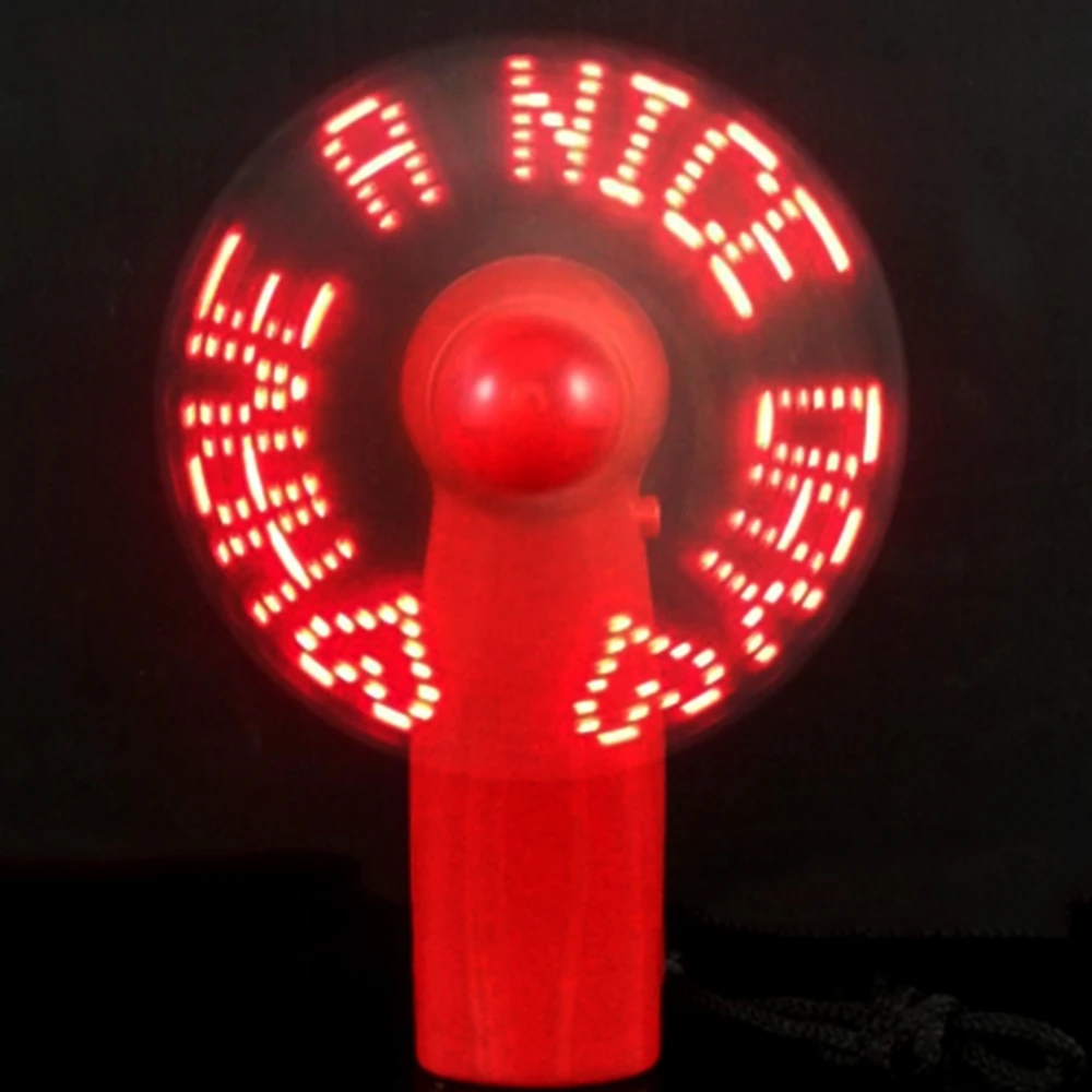 Mini Portable Led Customized Message Battery Fan Programmable Led Display Handheld Electric Fan