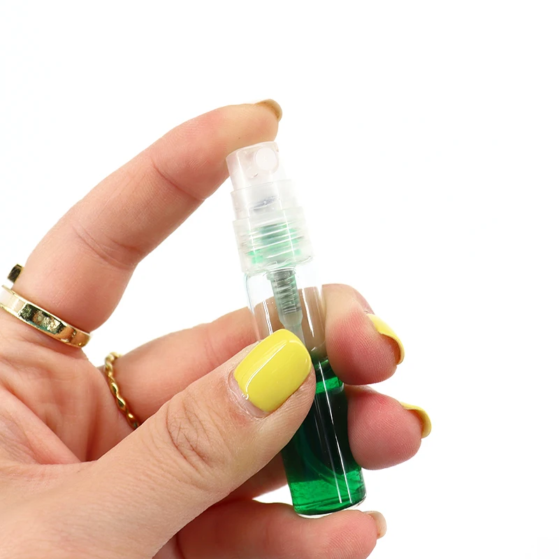 Custom Logo Printing Brand 2ml 3ml 5ml 10ml Thin Glass Perfume Tester Atomizer Bottle Travel Small Perfume Glass Spray Test Vial