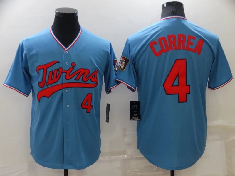 2022 New Best Quality Minnesota Twins Stitched Jerseys 4 Carlos Correa  22 Miguel Sano 34 Kirby Puckett Baseball Softball Shirts