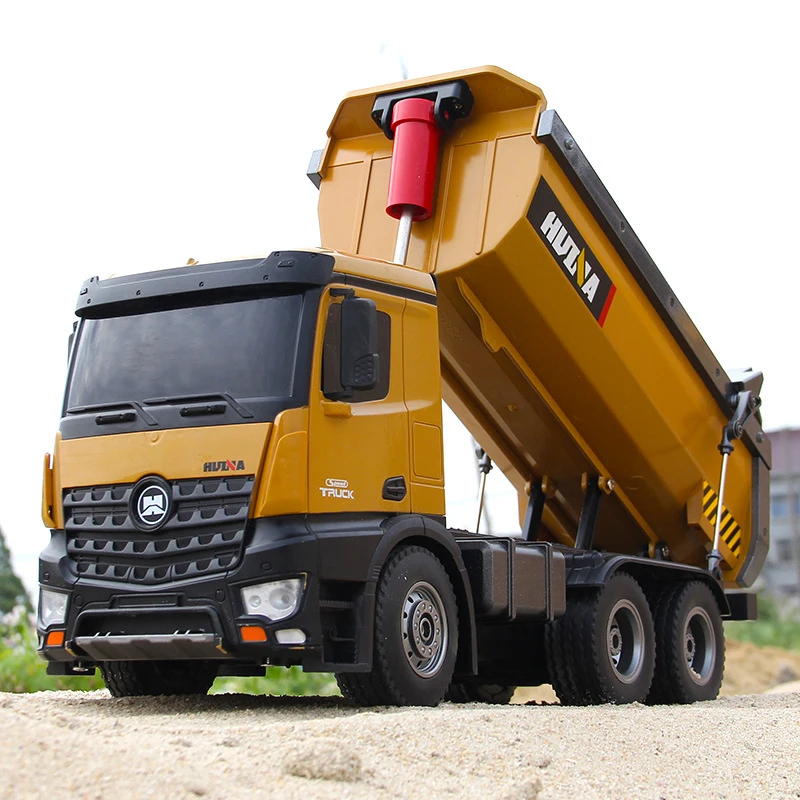HUINA 1/14 RC Dumper Truck 2.4GHz RTR 1573 Remote Control Car Battery Light Outdoor Toys Boys Gift