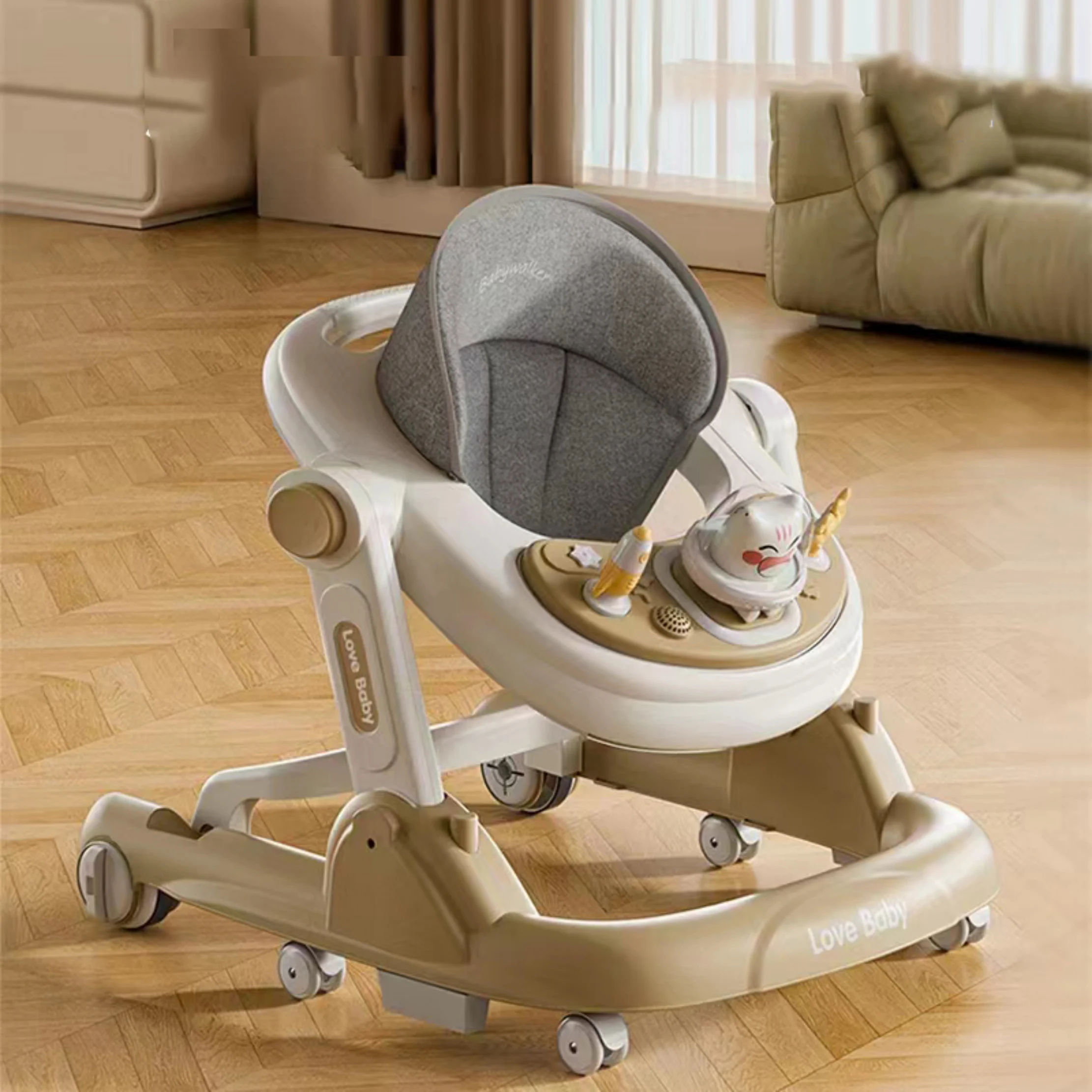 Multi-functional Children Adjustable Foldable Push Baby Bouncer Wheels Jumper Activity Toys Baby Walker with Wheels and Music