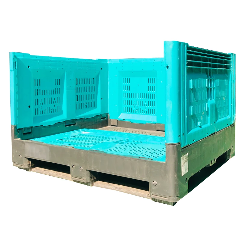 Factory Sales Foldable plastic pallet box Heavy Duty Fruit  vegetable Use Stackable Foldable  Heavy shipping container