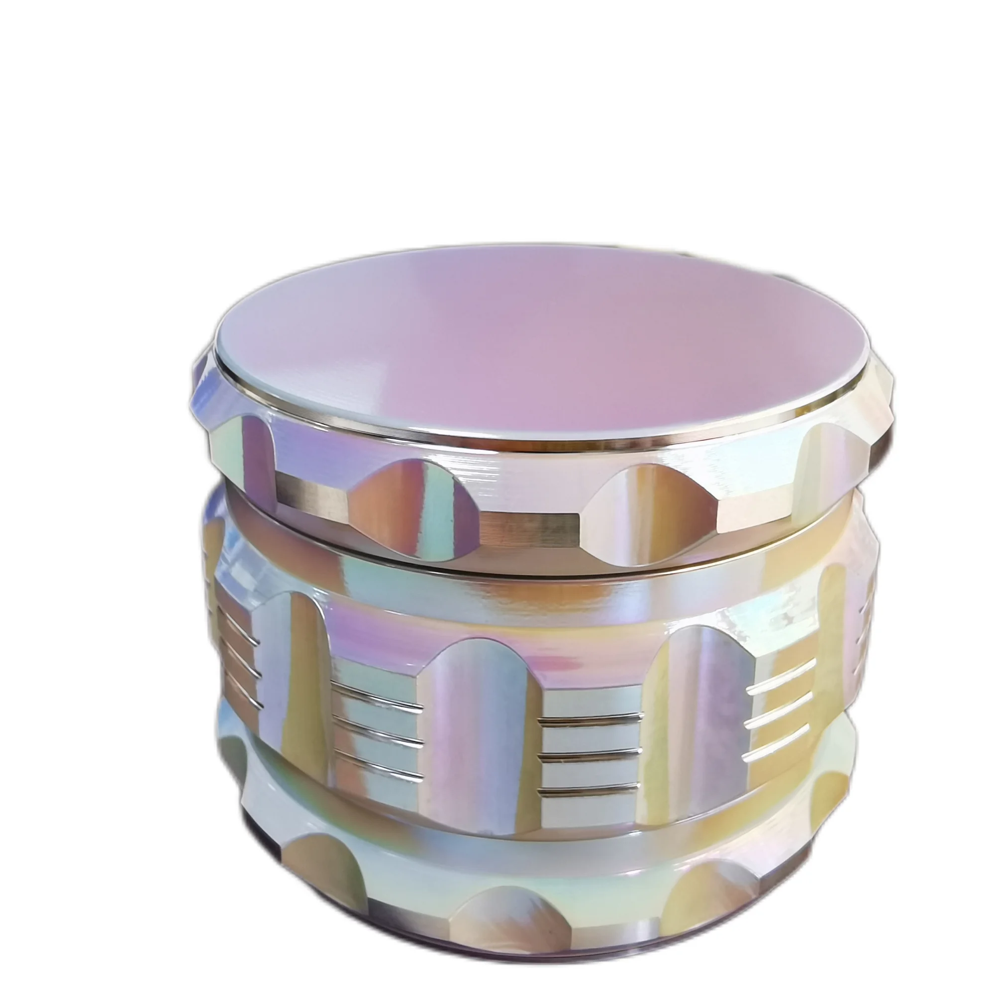 Оптовая продажа, новинка, измельчитель для табака OEM/ODM с логотипом на заказ, металлическая измельчитель для трав 4 слоя 2,5 дюйма 63 мм