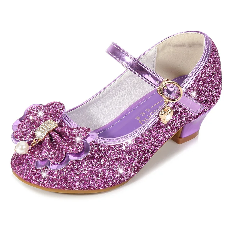 
Hot selling girls flat sandals design kids Shiny Summer Shoes sandals for girls low heels fancy Princess Shoes 