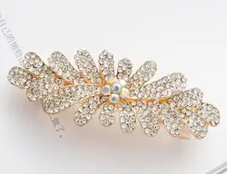 Модные стразы, листья, заколки из цинкового сплава, позолоченные заколки, аксессуары для волос, Оптовая продажа FJ03A