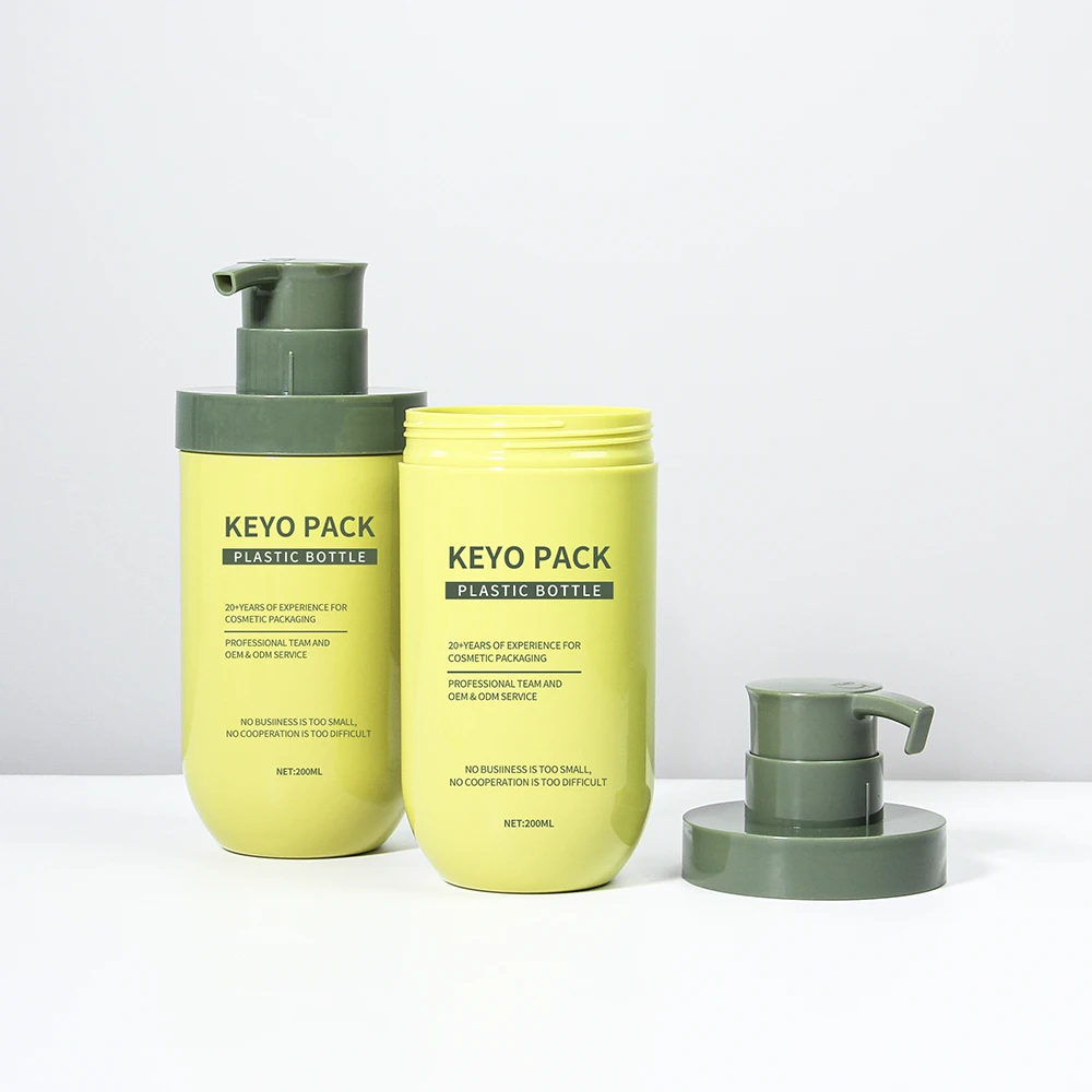 New Design Big Volume 200ml Plastic Airless Bottle With Dispenser For Body Lotion Skincare Packaging Shampoo Airless Jar